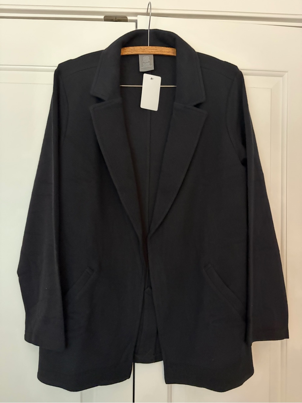 Matty M Black Open-Front Blazer Jacket NWT size XL